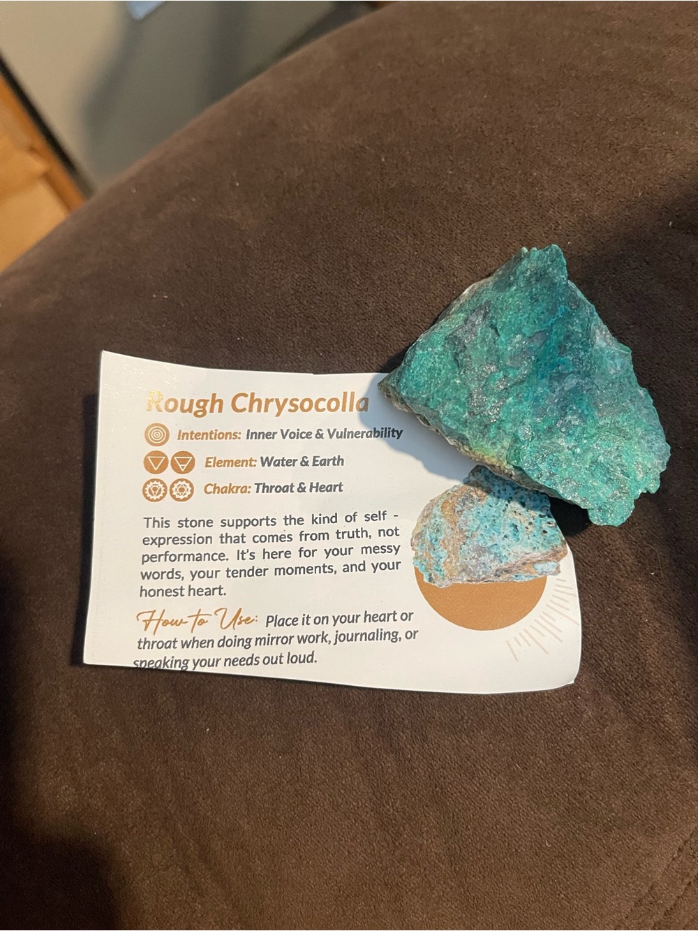 Rough Chrysocolla Stone - Turquoise Blue-Green